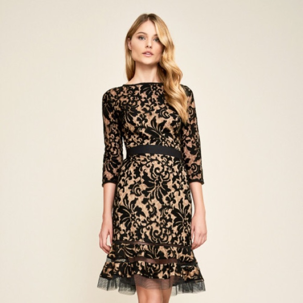 Tadashi Shoji - Embroidered Lace Short Dress